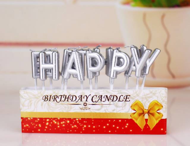 Lilin Ulang Tahun Huruf Kapital / Happy Birthday  Candle