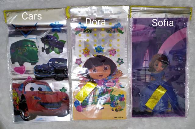 ( isi 10 pcs ) Plastik Snack Kartun / Goodie Bag Besar Size 25 cm x 50 cm /  Bingkisan Ulang Tahun / Ultah