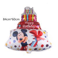 Balon Foil HBD Happy Birthday Cake Mickey Minnie Double Side Size 84cm