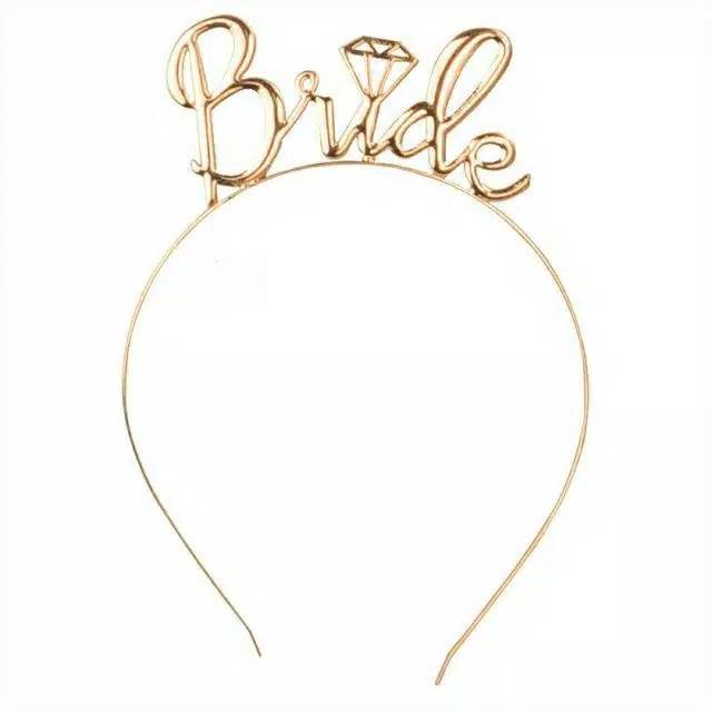 Bando / Headband Metal Tulisan Bride Aksesoris Bridal Shower / Bride To Be