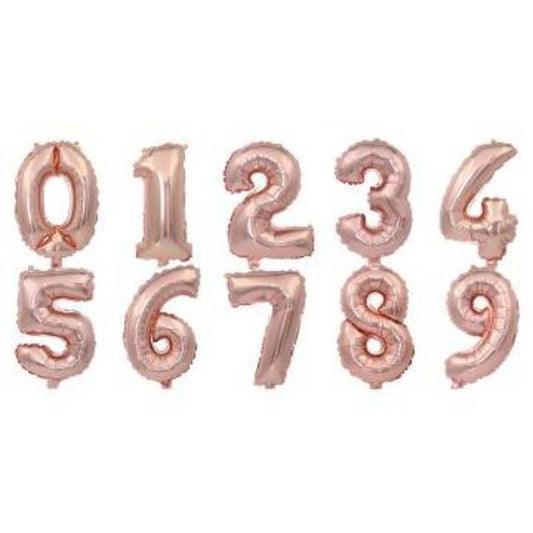 Balon Foil Angka Jumbo Size 80 cm Warna Rose Gold