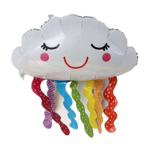 Balon Foil Awan Pelangi Rumbai / Rainbow Cloud Tassel Jumbo Size 80 cm