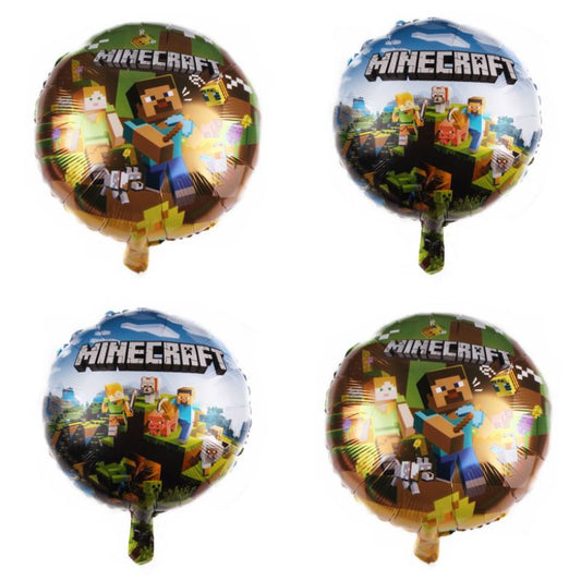 Balon Foil Minecraft Bulat Size 45 cm