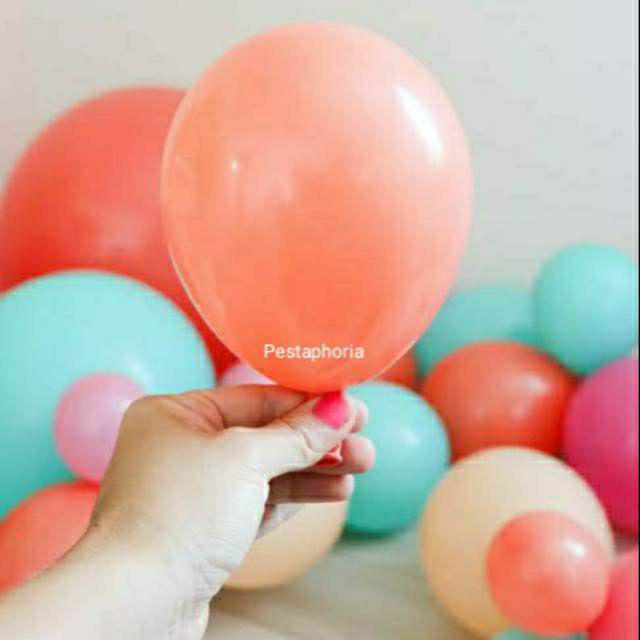 Balon Latex / Lateks Metalik 5 inch Warna Coral & Warna Rose Gold