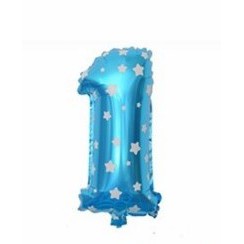 Balon Foil Angka Blue / Biru Size 40 cm