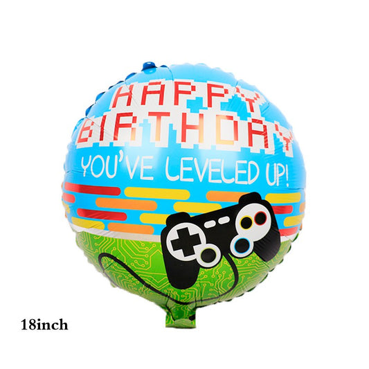 Balon Foil Bulat HBD Happy Birthday Game Size 45cm