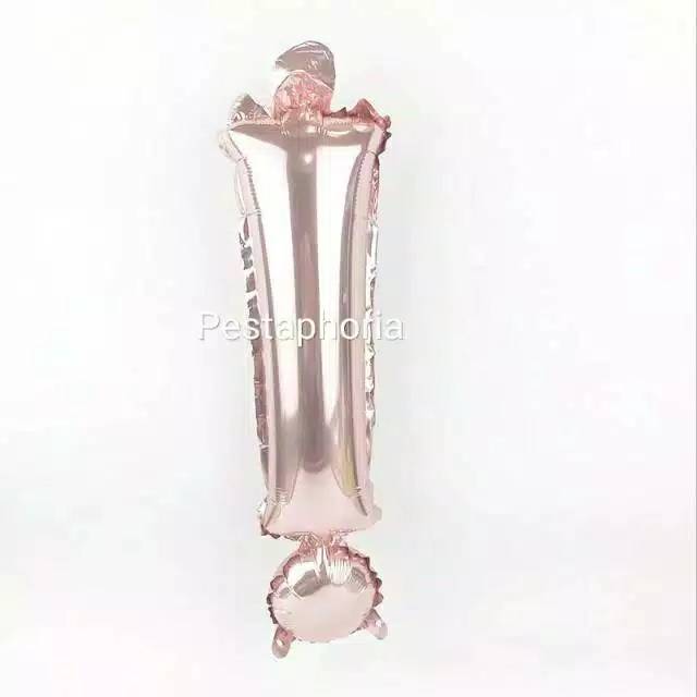 Balon Foil Tanda Seru / Exclamation Mark Size 40 cm Warna Rose Gold