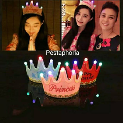 Mahkota LED/Crown LED Happy Birthday/Mahkota King/Princess