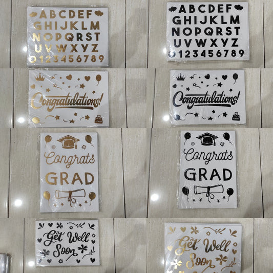 Stiker Bobo Balon PVC Ukuran 21 x 29 cm Balloon Sticker Get Well Soon/Graduation/Grad/Abjad/Congratulations