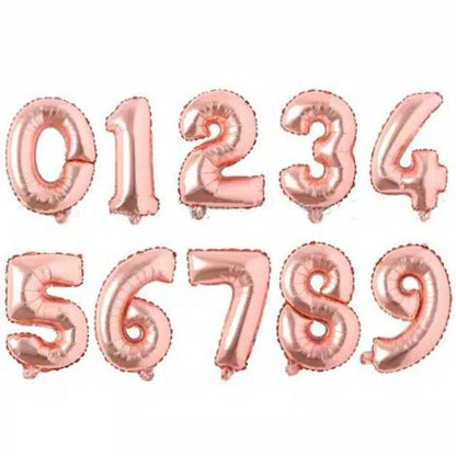 Balon Foil Angka Size 40 cm Warna Rose Gold