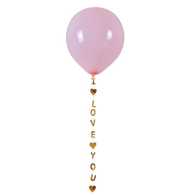 Bunting Flag / Banner I Love You Metalik