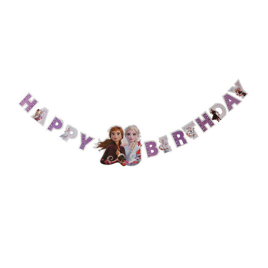 Bunting Flag / Banner Happy Birthday HBD Frozen II Elsa Anna