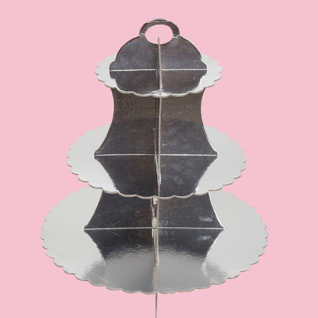 3 Tier Cupcake Stand / Cake Stand Gold & Silver