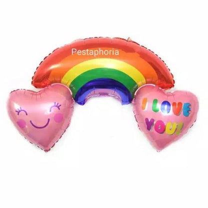 Balon Foil Rainbow Smiley I Love You Jumbo Size 96 cm