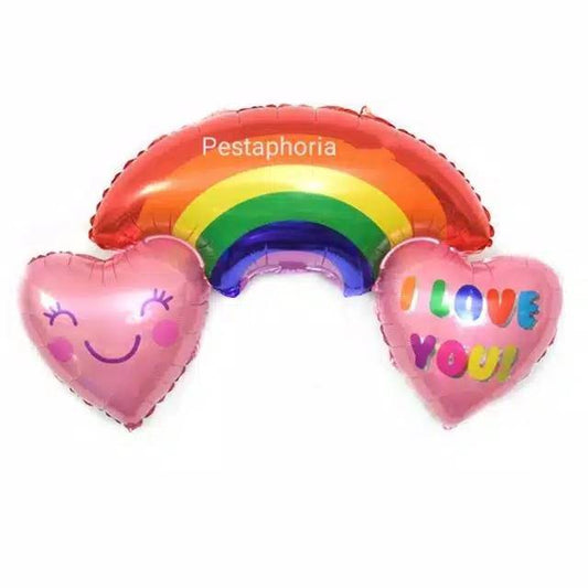 Balon Foil Rainbow Smiley I Love You Jumbo Size 96 cm