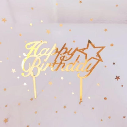 Cake Topper Acrylic HBD / Topper Kue Akrilik Happy Birthday