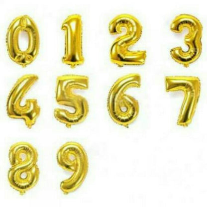 Balon Foil Angka Gold Size 40 cm