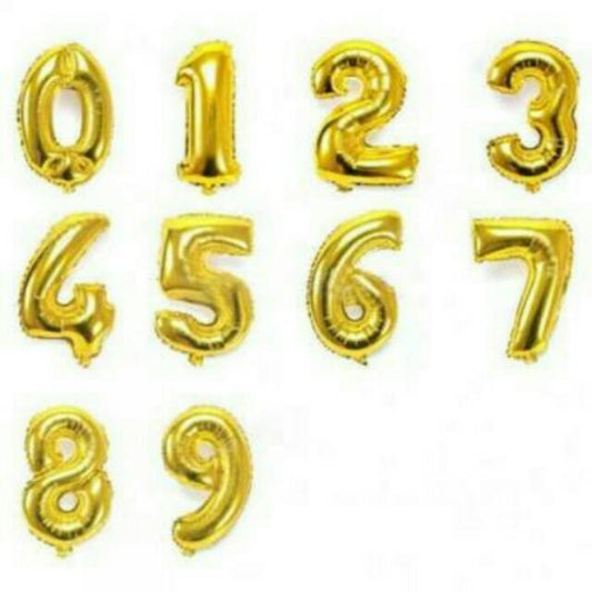 Balon Foil Angka Gold Size 40 cm