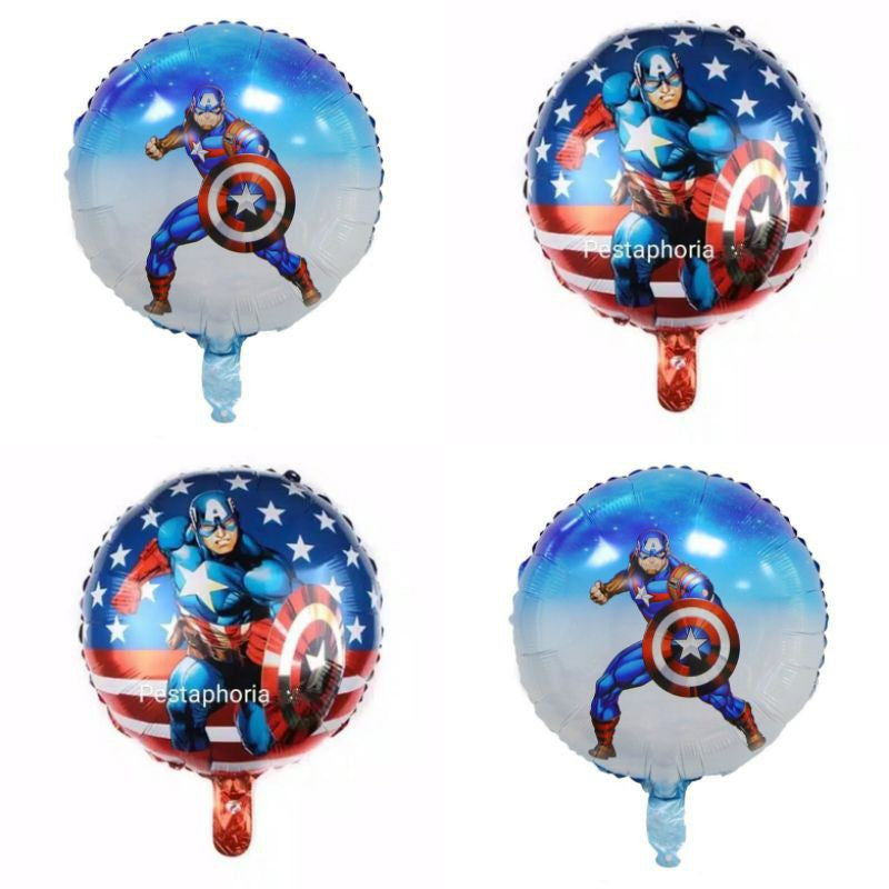 Balon Foil Captain America Bulat Size 45 cm
