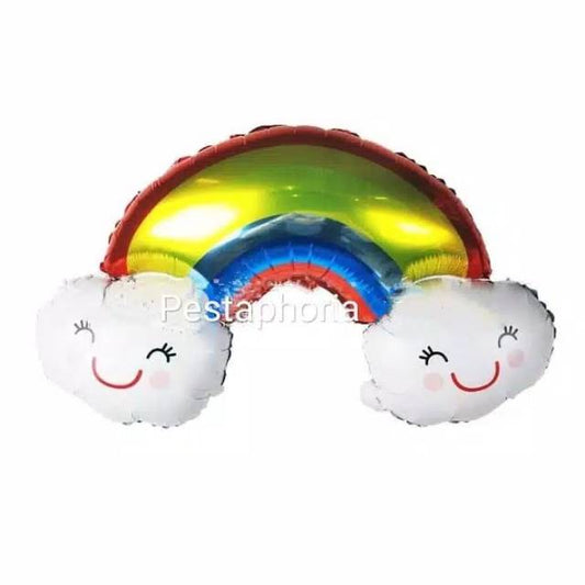 Balon Foil Cloud Rainbow Smile / Awan Pelangi Medium Size 72 cm