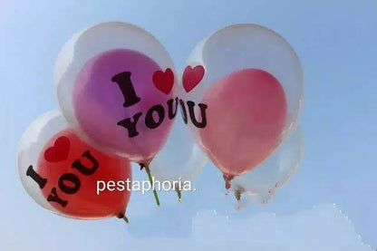 Balon Latex / Lateks 12 inch Transparan Print I Love You