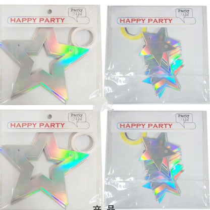 Hollow Star Party Garland Metalik