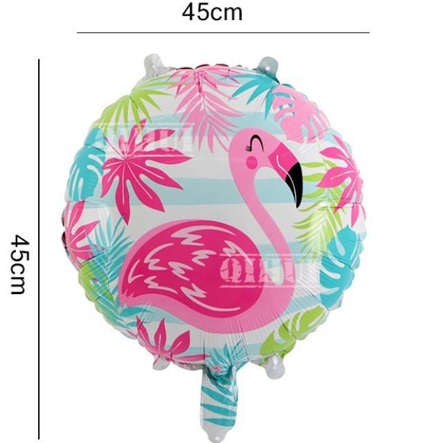 Balon Foil Flamingo Bulat Size 45 cm