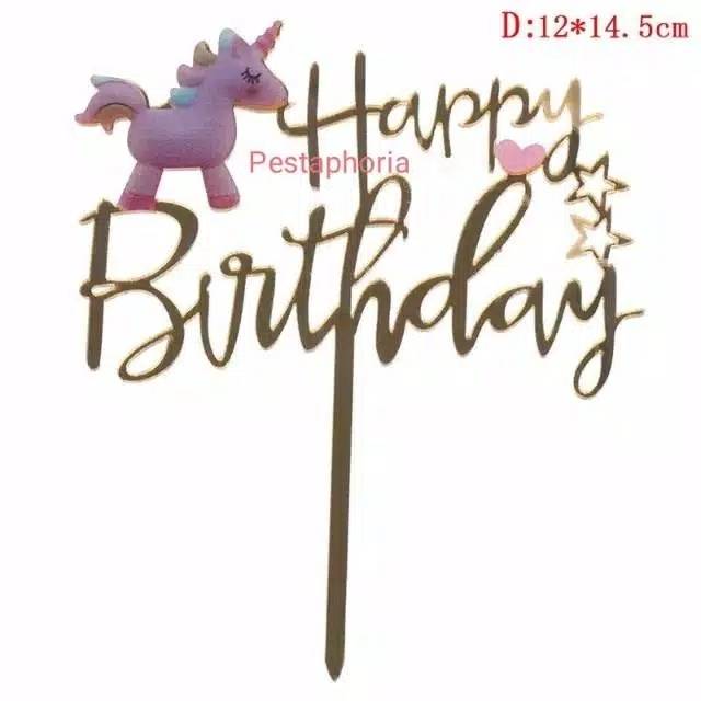 Cake Topper Acrylic / Akrilik Happy Birthday One & Unicorn/ Ariel Mermaid /Captain America / Rainbow