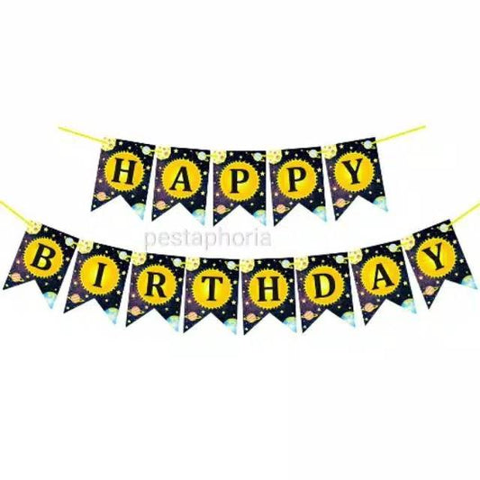 Bunting Flag / Banner Happy Birthday HBD Planet