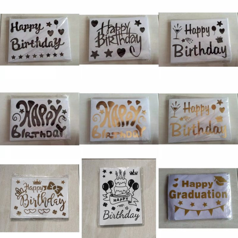 Stiker Bobo Balon PVC Ukuran 21 x 29 cm Balloon Sticker Tulisan Happy Birthday/I Love You/Graduation/Congrats