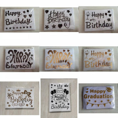 Stiker Bobo Balon PVC Ukuran 21 x 29 cm Balloon Sticker Tulisan Happy Birthday/I Love You/Graduation/Congrats