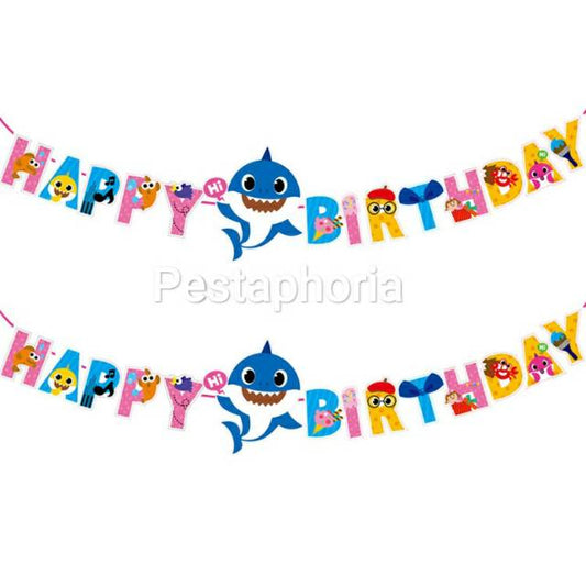 Bunting Flag / Banner HBD Happy Birthday Baby Shark