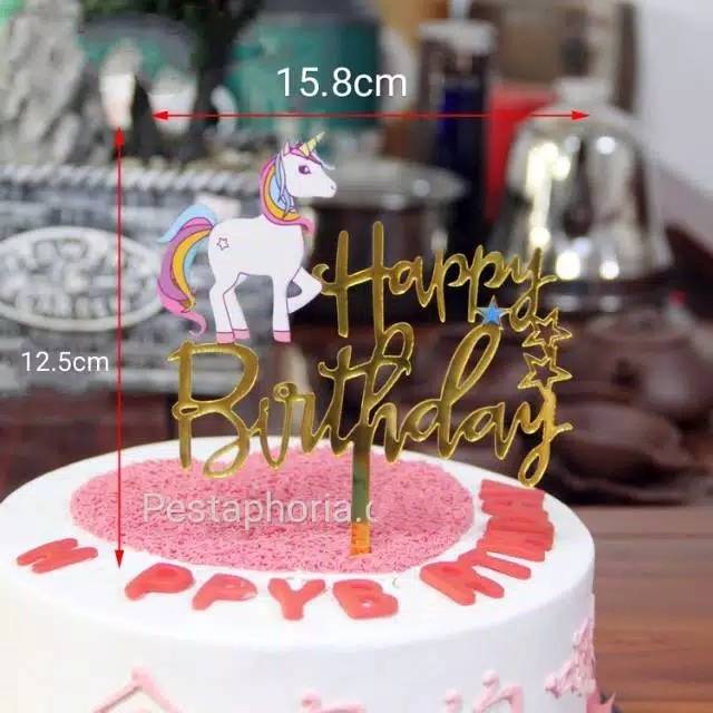 Cake Topper Acrylic / Akrilik Happy Birthday One & Unicorn/ Ariel Mermaid /Captain America / Rainbow