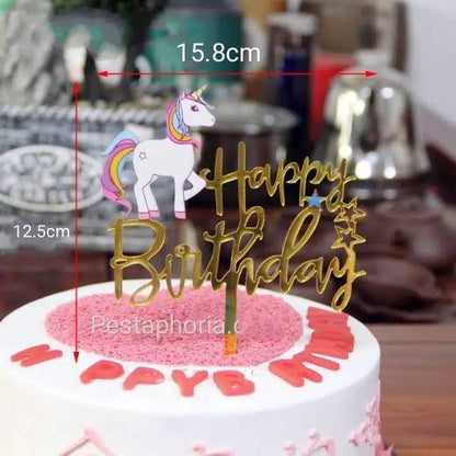 Cake Topper Acrylic / Akrilik Happy Birthday One & Unicorn/ Ariel Mermaid /Captain America / Rainbow