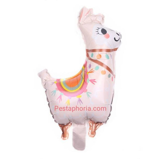 Balon Foil Alpaca Llama Warna Cream Size mini