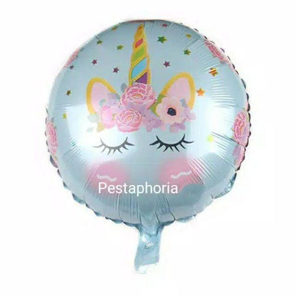 Balon Foil Bulat Unicorn Eyelash Size 45 cm