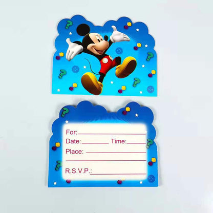 10 pcs Undangan Ulang Tahun / Invitation Birthday Card Karakter/Kartun