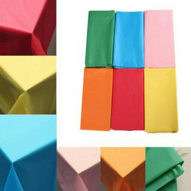 Taplak Meja Plastik Polos / Plastic Table Cover Polos