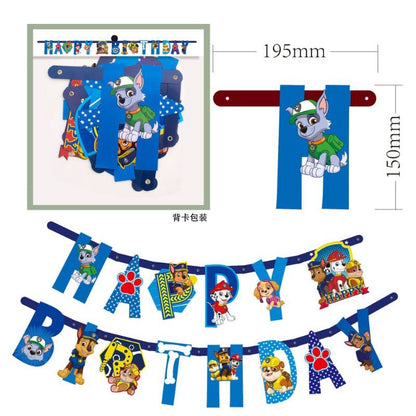 Bunting Flag / Banner Happy Birthday HBD Paw Patrol Model Huruf