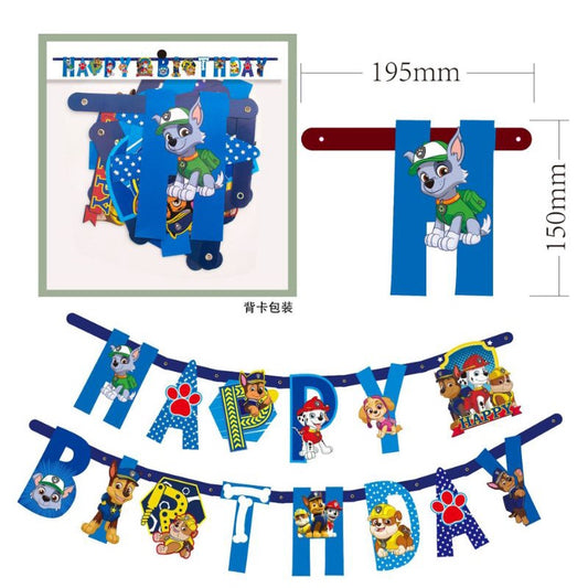 Bunting Flag / Banner Happy Birthday HBD Paw Patrol Model Huruf
