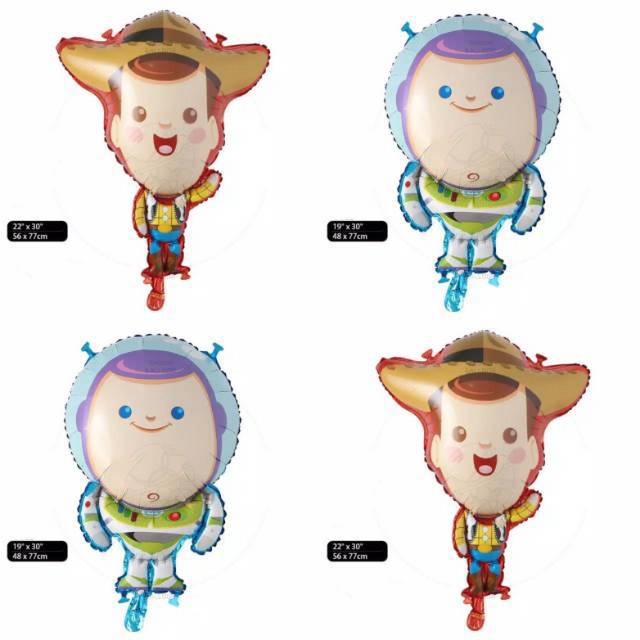 Balon Foil Toy Story 4 Baby Buzz, Woody Size 77 cm