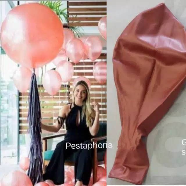 Balon Latex / Lateks Jumbo Size 36 inch ( 90 cm ) warna Rose Gold