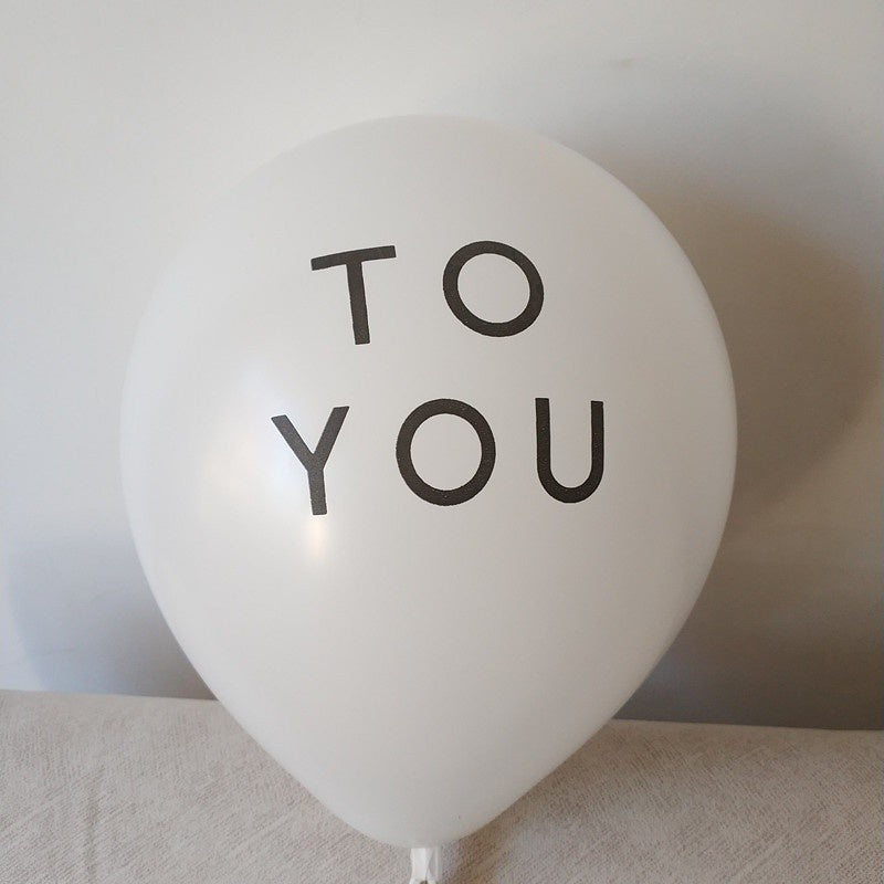 10 pcs Balon Latex / Lateks Print Happy Birthday & To You Warna Putih Size 12 inch