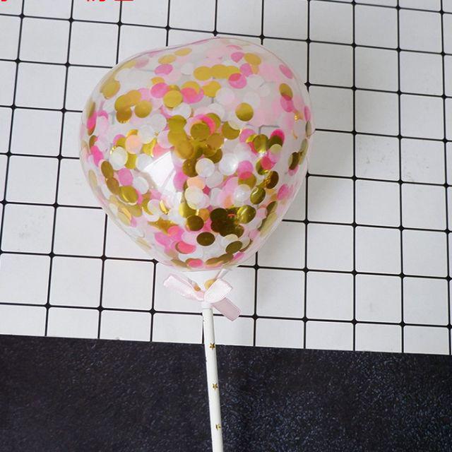 Cake Topper Balon Latex 5 inch isi Confetti u/ Hiasan Kue