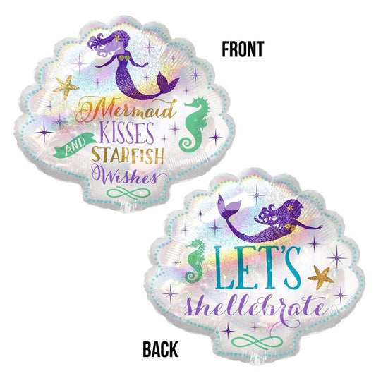 Balon Foil Mermaid Let's Shellebrate Double Side Size 62 x 57 cm
