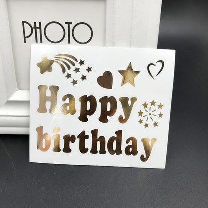 Stiker Bobo Balon PVC ukuran 12 x 12 cm / Balloon Sticker Tulisan Happy Birthday / Love You / Unicorn