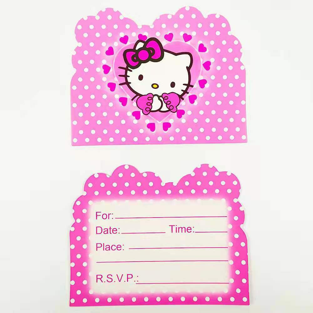 10 pcs Undangan Ulang Tahun / Invitation Birthday Card Karakter/Kartun