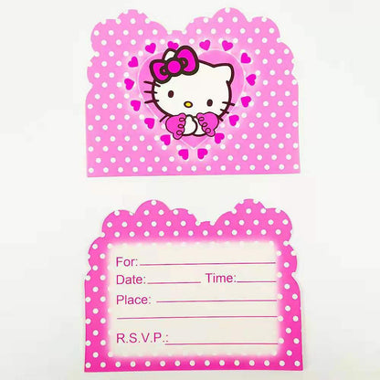 10 pcs Undangan Ulang Tahun / Invitation Birthday Card Karakter/Kartun