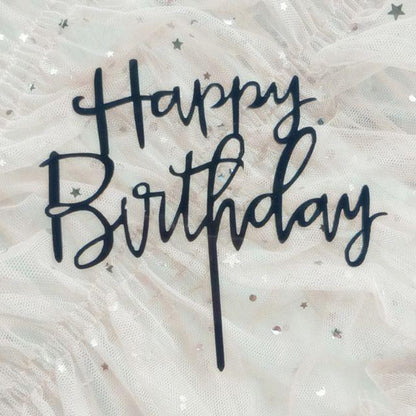 Cake Topper Acrylic / Topper Kue Akrilik Happy Birthday Sweet Seventeen Rose Gold