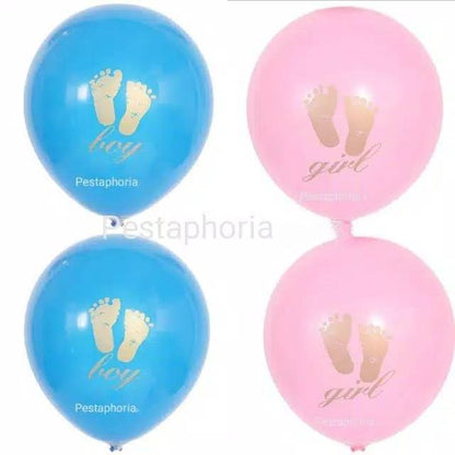 1 Set isi 10 pcs Balon Latex Baby Shower Print Kaki Bayi / Baby Foot Boy / Girl Size 10 inch